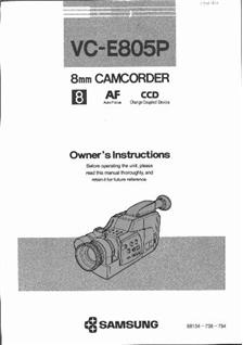 Uher VC 810 manual. Camera Instructions.